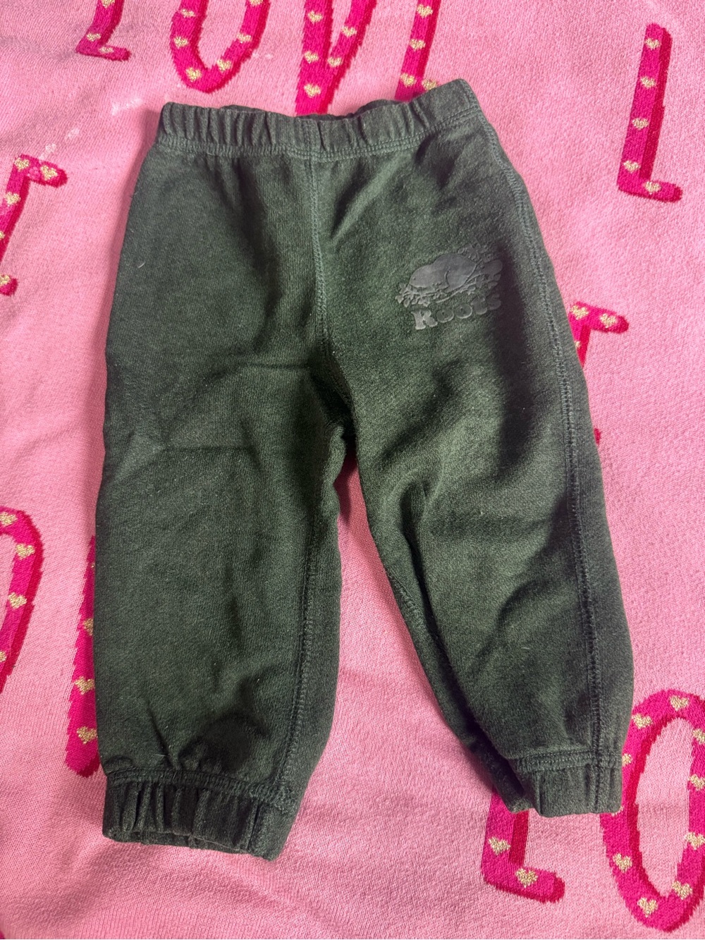 Roots Dark Green Kids Jogger Sweatpants